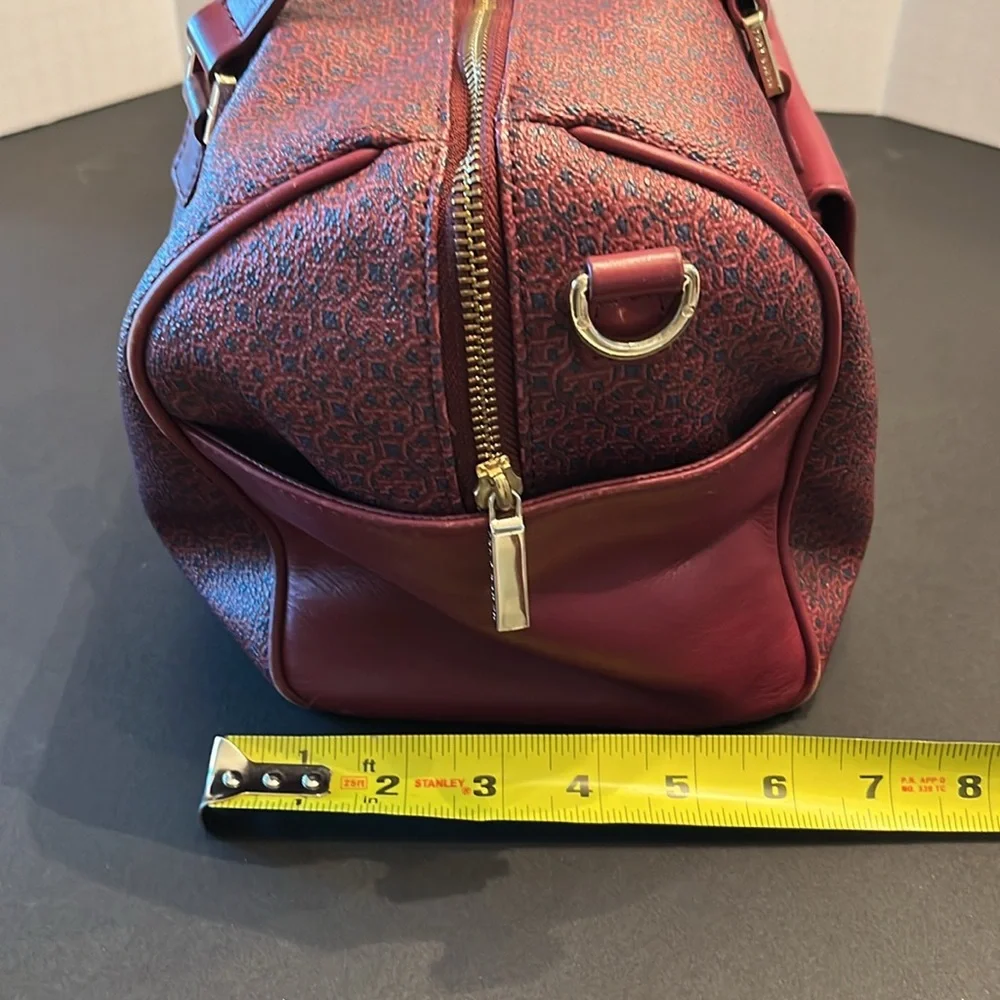 Tory Burch Doctor Bag Logo Pattern Burgundy